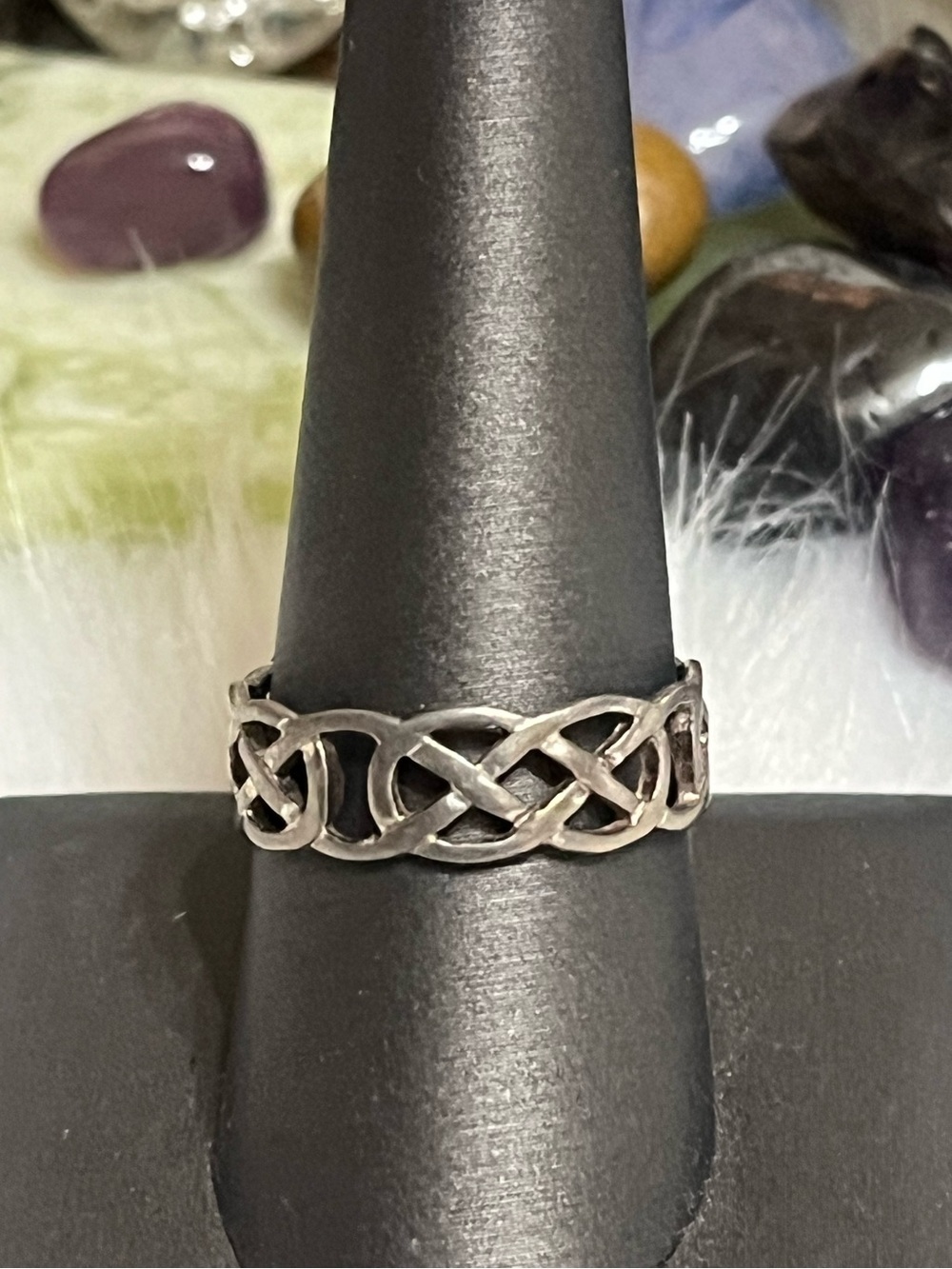 Sterling Marsala Celtic Knot Ring